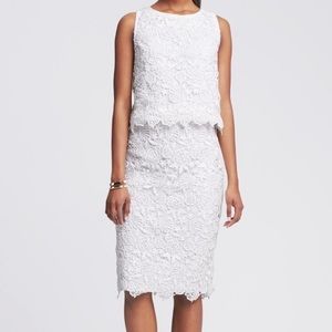 Banana Republic White Lace Skirt Sz 2